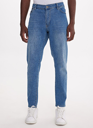 The Crow Normal Bel Dar Mavi Erkek Denim Pantolon TC5002