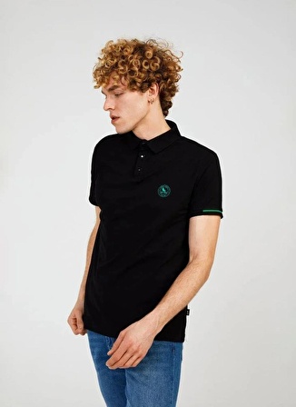 The Crow Düz Siyah Erkek Polo T-Shirt SUMMER POLO