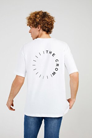 The Crow Bisiklet Yaka Baskılı Beyaz Erkek T-Shirt TC9004