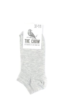 The Crow Gri Melanj Kadın Patik Çorap TİRİNİTY