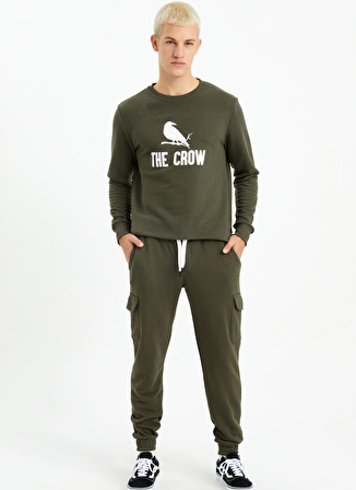 The Crow Lastikli Bel Lastikli Paça Yeşil Erkek Pantolon TC1940SWEAT PANT