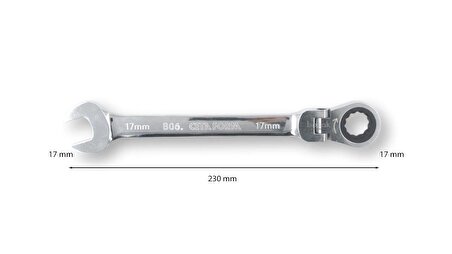 Ceta Form 17 mm Mafsallı Cırcırlı Kombine Anahtar B06-17