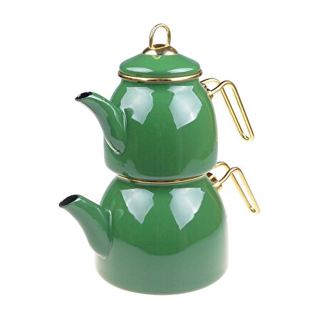 Taşev Sultan Emaye Çaydanlık Yeşil