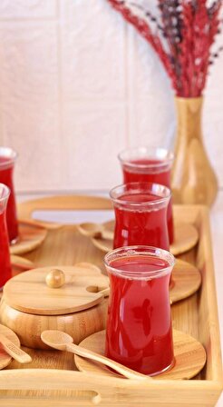 Atbyhome Bambu Tepsili Çay Bardak - Çay Seti Takımı 22 Parça