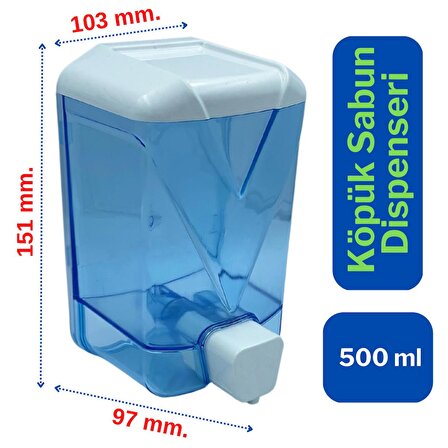 Wespa Plastik Şeffaf Köpük Sabun Dispenseri 500 ml.