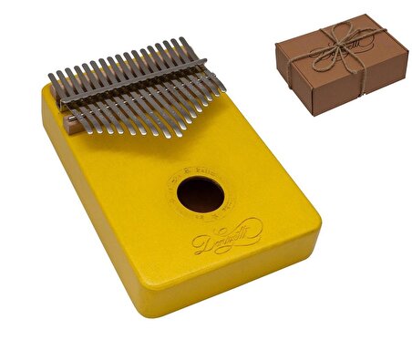 Kalimba Full Set - Hediye Paketi- Stant-Parmak Koruyucu Sarı