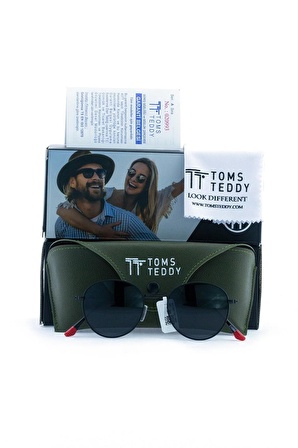 Toms Teddy Polarize Uv Metal Güneş Gözlüğü Mat Siyah Tt1043c108m