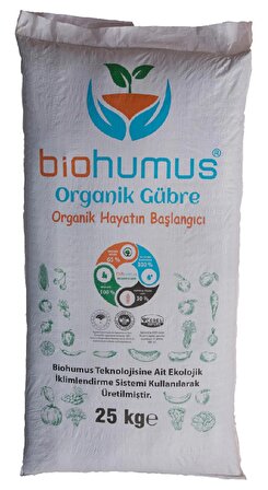 Biohumus Organik Gübre Bitki Besin Gübresi 25 Kg TEKLİ