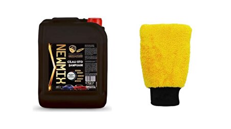 Newmix Gold Cilalı Oto Şampuanı 5 Kg+Premıum Oto Yıkama Eldiveni 2’li Set