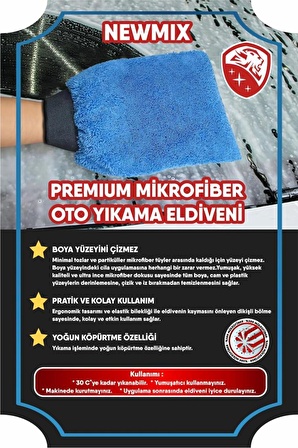 Newmıx Premıum Mikrofiber Oto Yıkama Eldiveni