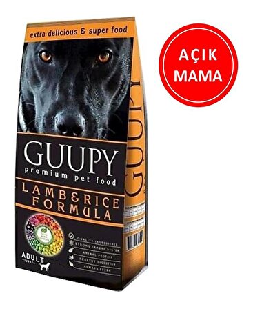 Guupy Dog Kuzulu Köpek Maması 1 Kg AÇIK