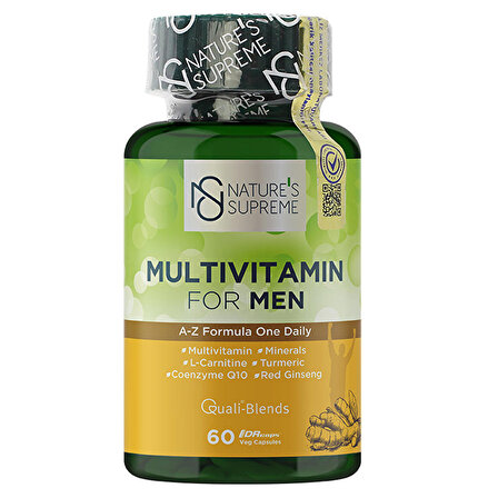 Nature's Supreme Multivitamin for Men 60 Kapsül - AROMASIZ