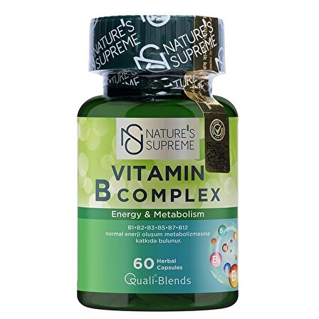 Nature's Supreme Vitamin B Complex 60 Kapsül - AROMASIZ