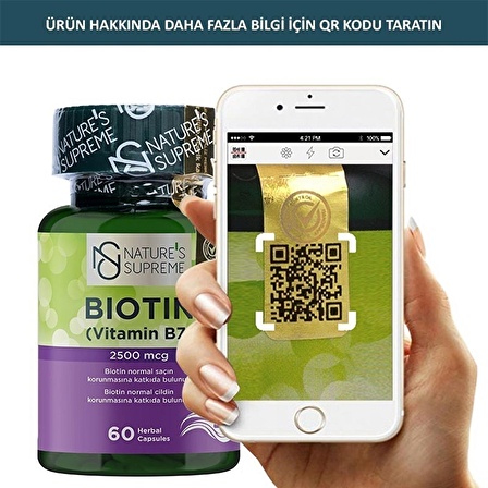 Nature's Supreme Biotin 2500 Mcg 60 Kapsül - AROMASIZ