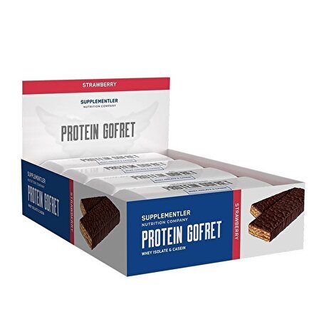 Supplementler.com Protein Gofret 40 Gr 12 Adet - ÇİLEK