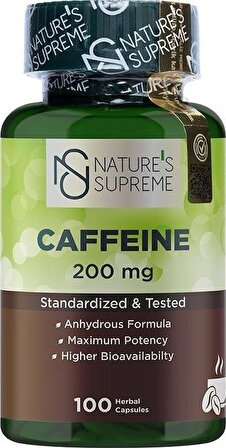 Nature's Supreme Caffeine 200 mg 100 Kapsül