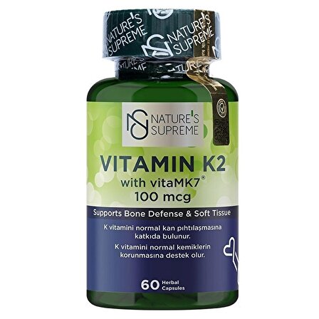 Nature's Supreme Vitamin K2 100 Mcg 60 Kapsül - AROMASIZ