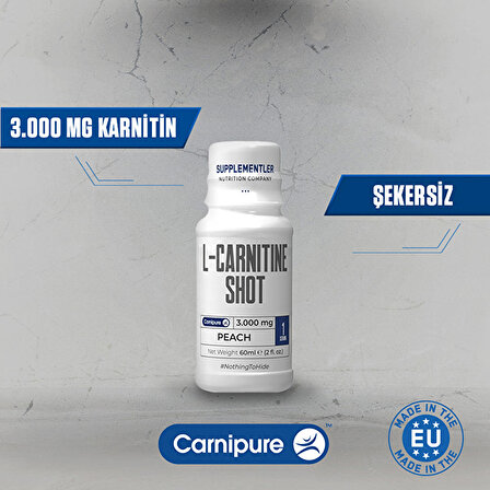 Supplementler.com L-Carnitine Shot 3000 Mg 1 Ampul - ŞEFTALİ