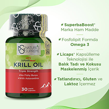 Nature's Supreme Krill Oil 30 Kapsül - AROMASIZ