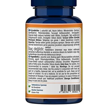 One Up C Vitamini 1000 Mg 60 Tablet - AROMASIZ