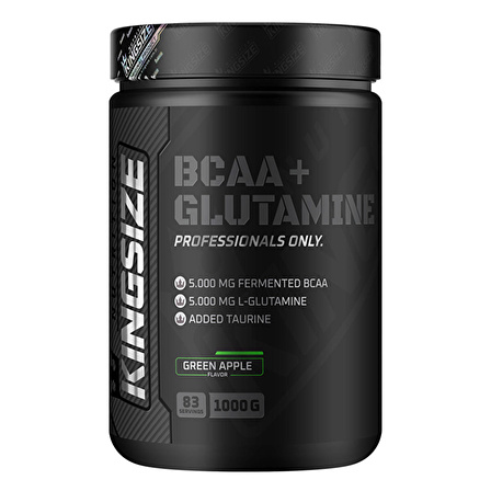 Kingsize Nutrition BCAA + Glutamine Powder 1000 Gr - YEŞİL ELMA