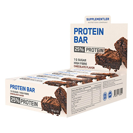 Supplementler.Com Protein Bar 50 Gr 12 Adet - ÇİKOLATA