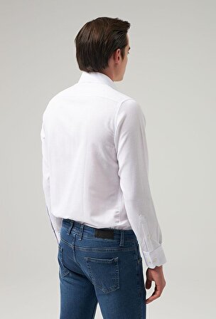 Ds Damat Slim Fit Beyaz Italyan Yaka Gömlek 2HF02ORT3185 2HF02ORT3185