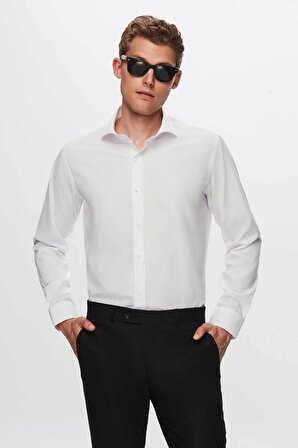 Ds Damat Slim Fit Beyaz Italyan Yaka Gömlek 2HF02ORT4185 2HF02ORT4185
