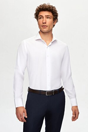 Ds Damat Slim Fit Beyaz Italyan Yaka Gömlek 2HF02ORT5185