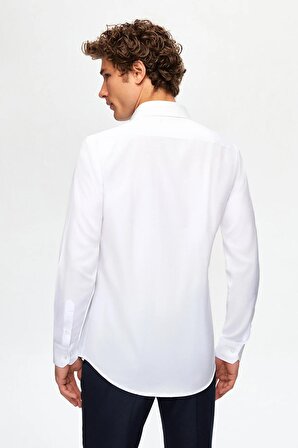 Ds Damat Slim Fit Beyaz Italyan Yaka Gömlek 2HF02ORT5185