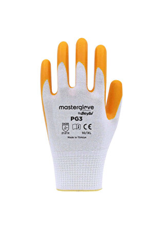Master Glove PG3 Sarı Polyester Örme Nitril İş Eldiveni 10 Beden