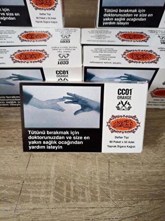 CC01 Orange sigara kağıdı 5x90 toplam 450 adet 22500 yaprak arap kağıdı