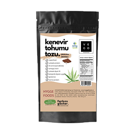 Çikolata Aromalı Kenevir Tohumu Tozu 100gr