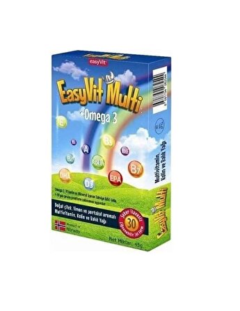 Easyvit Multi + Omega 3 Çiğenebilir Tablet 30 Adet