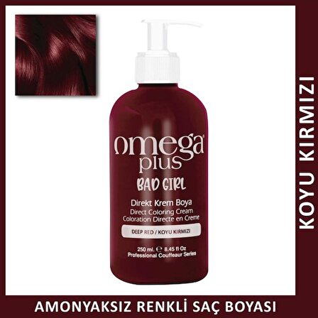 Omega Plus Bad Girl Deep Red Amonyaksız Renkli Saç Boyası 250 ml