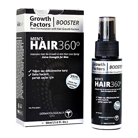Hair 360 Growth Factors Booster Erkekler için Saç Spreyi 50 ml