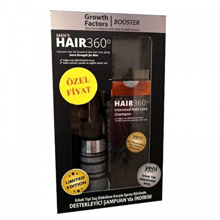 Hair 360 Men Booster Growth Factors Erkek Şampuan + Sprey SET