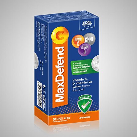 MaxDefend Vitamin C, D, Çinko 30 Saşe