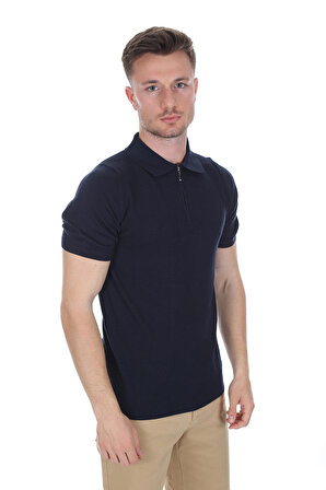 Diandor Polo Yaka Erkek Triko T-Shirt Lacivert/Navy 2117702