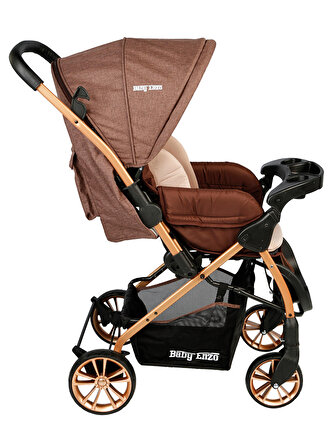Baby Enzo Step20 Tablalı Çift yönlü Bebek Arabası Kahverengi