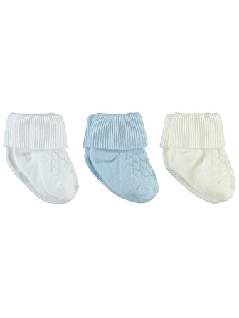 Civil Baby Erkek Bebek 3'lü Çorap Set 0-6 Ay Mavi