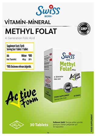 Swiss Bork Methyl Folat 30 Tablet