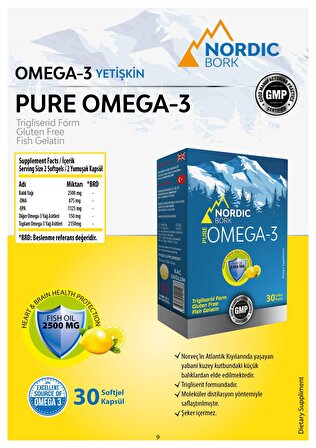 Nordic Bork Pure Omega-3 30 Kapsül