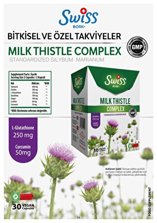 Swiss Bork Milk Thistle Complex 30 Kapsül
