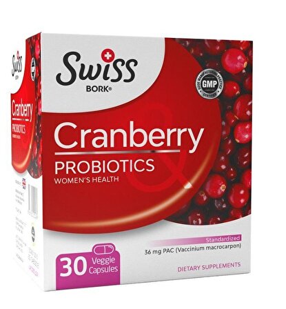 Swiss Bork Cranberry Probiotics Kapsül 30lu 8681820202489
