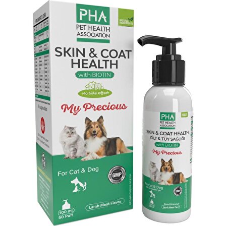 PHA Skin & Coat Health Kedi Köpekler İçin Biotin Katkılı Cilt ve Tüy Sağlığı Destekleyici 100 ml