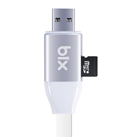 Bix IData Pro Kart Okuyuculu iPhone Data Ve Şarj Kablosu