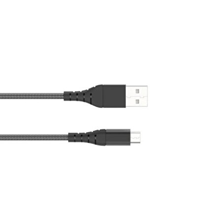 Bix Güçlendirimiş Micro USB Şarj ve Data Kablosu Siyah