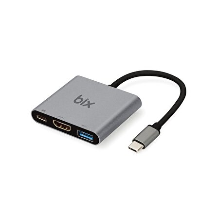 Bix BX13HB Type-C to HDMI USB 3.0 PD Dönüştürücü Adaptör