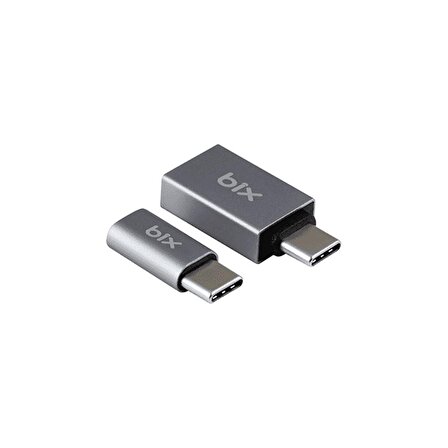 Bix ADP-04 Type-C to Micro USB ve USB-A 3.0 Çevirici Dönüştürücü Adaptör